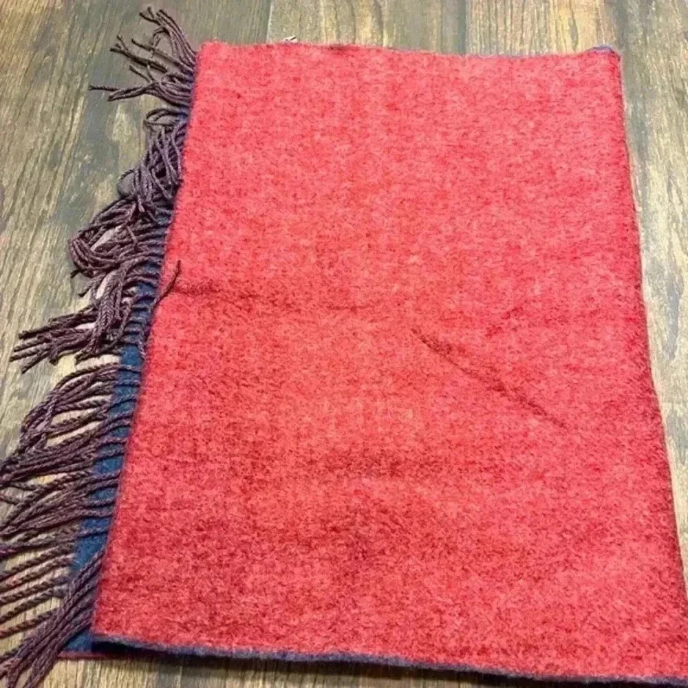Red Acrylic Scarf with‎ Fringe, Warm Winter Fashion Accessory